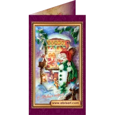 АО-035 С Новым годом-5. Набор-открытка для вышивки бисером Абрис Арт