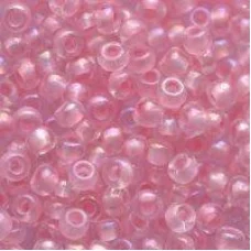58594 Бисер Preciosa стеклянный туманно-розовый радужный с прокрасом