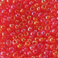 91050 Бисер Preciosa радужный прозрачный алый