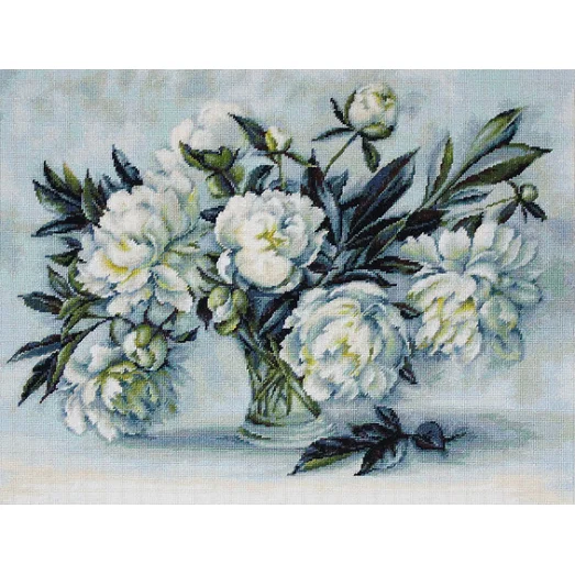 G517 Пионы. Набор для вышивки нитками Luca-s