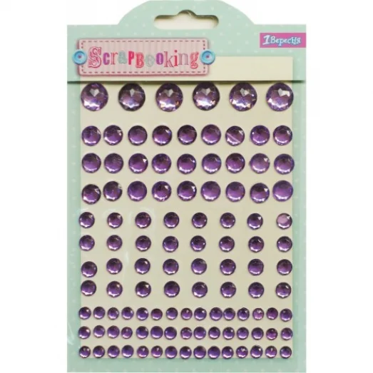 НСК-004 Набор страз декоративных на клеевой основе, сиреневые