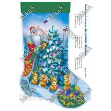 МИКА-0055Б (А3) Новогодний сапожок-Дедушка Мороз. Схема для вышивки бисером