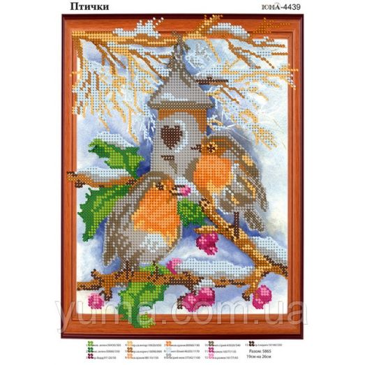 ЮМА-4439 Схема для вышивки бисером Птички