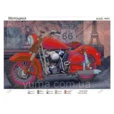 ЮМА-4441 Схема для вышивки бисером Мотоцикл
