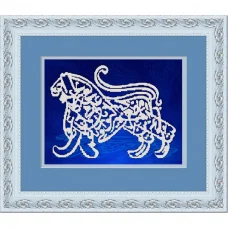 НИК-9696 Лев.Каллиграфия. Схема для вышивки бисером ТМ Конек