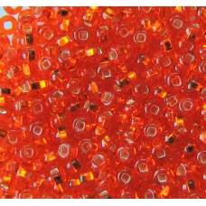 97030 Бисер оранжевый, серебряная серединка