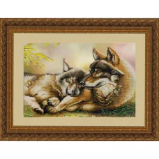 НИК-9797 Пара волков. Схема для вышивки бисером ТМ Конек