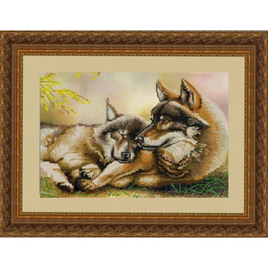 НИК-9797 Пара волков. Схема для вышивки бисером ТМ Конек