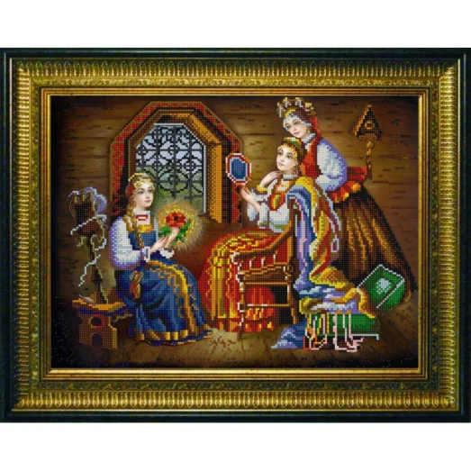 НИК-9829 Три девицы. Схема для вышивки бисером ТМ Конек