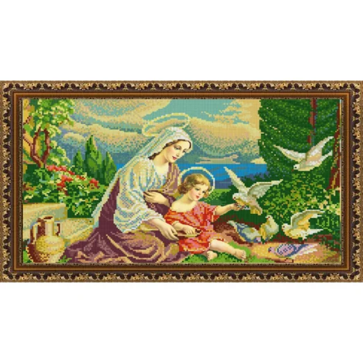 НИК-9986 Мадонна и голуби. Схема для вышивки бисером ТМ Конек