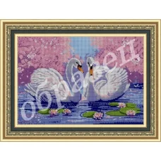 ВП-009 Лебеди. Схема для вышивки бисером. Фея вышивки