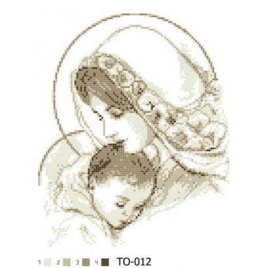 ТО-012 Мария с ребенком  (бежевая). Схема для вышивки бисером Барвиста Вишиванка