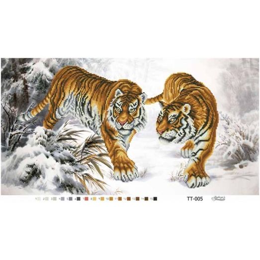 ТТ-005 Уссурийские тигры. Схема для вышивки бисером Барвиста Вышиванка