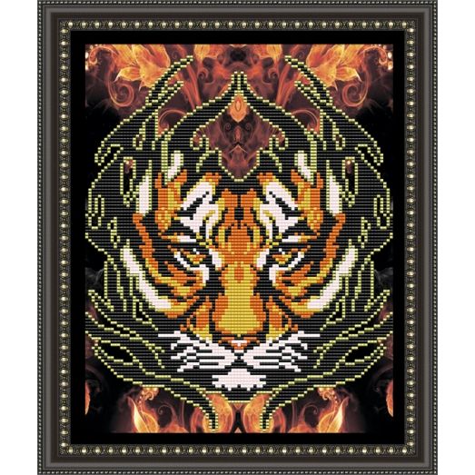 VКA-4012 Огненный тигр. Схема для вышивки бисером. АртСоло