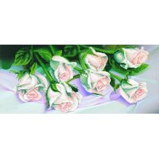 А-069 (24*55) Белые розы. Схема для вышивки бисером СвитАрт 