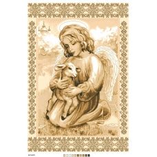 А2-16-018 Ангел с овечкой. Канва для вышивки нитками Вышиванка