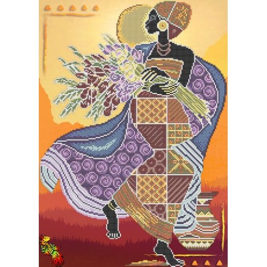 ФЧК-2009 Африканская богиня. Схема для вышивки бисером Феникс
