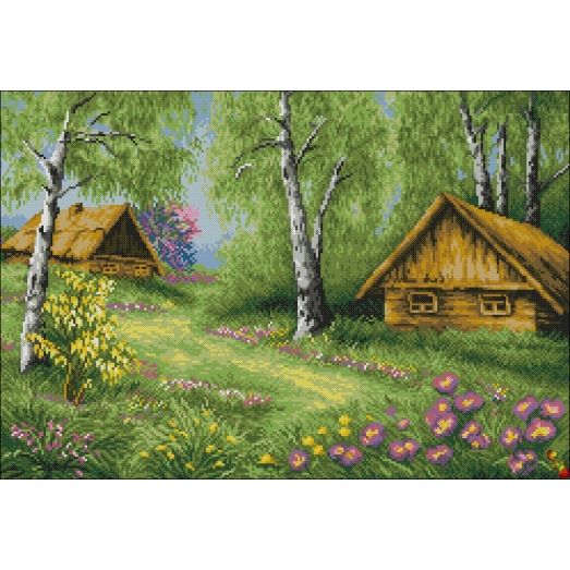 ФПК-2146 Деревянные домики. Схема для вышивки бисером Феникс