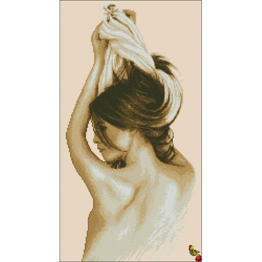ФЧК-2075 Девушка с мокрыми волосами. Схема для вышивки бисером Феникс