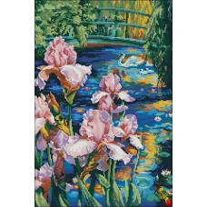 ФПК-2067 Ирисы у изумрудного пруда. Схема для вышивки бисером Феникс