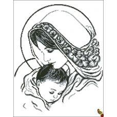 ФЧК-2079 Мадонна с младенцем серебро. Схема для вышивки бисером Феникс