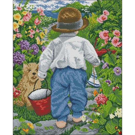 ФПК-2131 Мальчик в саду. Схема для вышивки бисером Феникс
