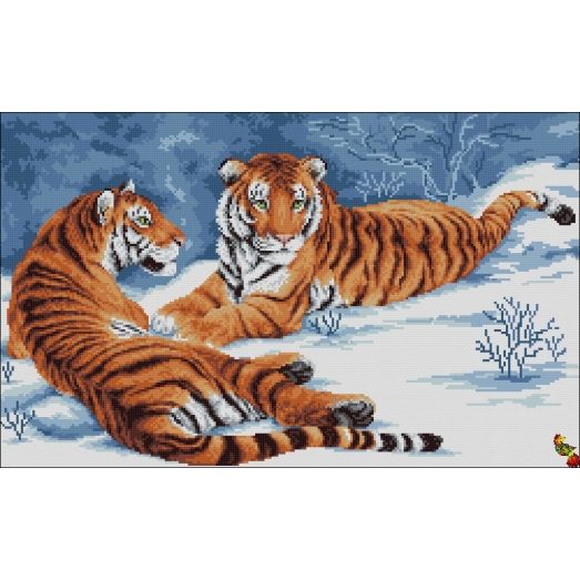 ФПК-2139 Пара тигров. Схема для вышивки бисером Феникс