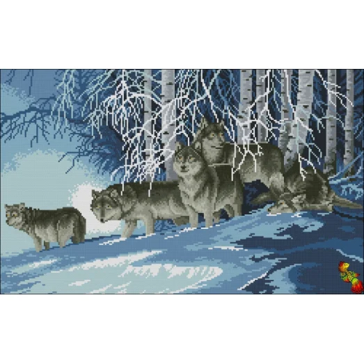 ФПК-2149 Стая волков. Схема для вышивки бисером Феникс