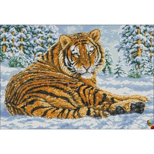 ФПК-2126 Тигр на снегу. Схема для вышивки бисером Феникс