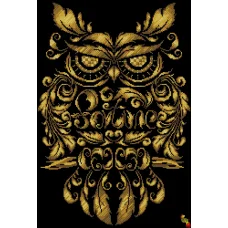 ФЧК-2097 Золотая сова талисман удачи. Схема для вышивки бисером Феникс