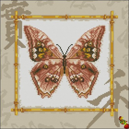 ФПК-3217 Африканские бабочки Морфо амфитрион. Схема для вышивки бисером Феникс
