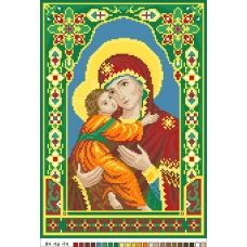 А4-16-074 Владимирская Икона Божией Матери. Канва для вышивки бисером Вышиванка