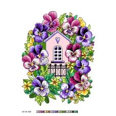 А4-16-169 Цветочный домик. Схема на канве ТМ Вишиванка