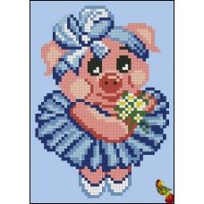 ФЧК-5166 Свинка балеринка. Схема для вышивки бисером Феникс