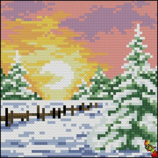 ФПК-5081 Зима в природе. Схема для вышивки бисером Феникс