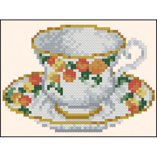 Комментарии к схеме вышивки «чайные чашки» (№1239665)