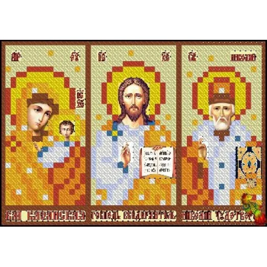 ИК6-0047(3) Иконостас Домашний (золото). Схема для вышивки бисером Феникс