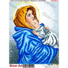 696 Схема для вышивки бисером или крестом Мадонна с младенцем