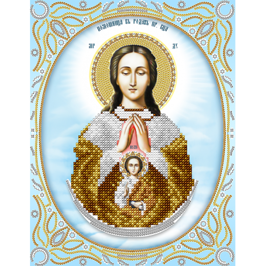 АС4-082 Икона Божей Матери Помощница в родах . Схема для вышивки бисером А-Строчка
