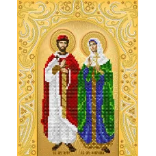 АС4-084 Святые Мученики Петр и Феврония. Схема для вышивки бисером А-Строчка
