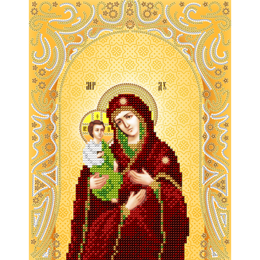 АС4-097 Богородица "Троеручица". Схема для вышивки бисером А-Строчка