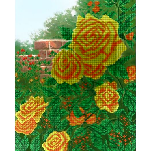АК3-075 Жёлтые розы. Схема для вышивки бисером А-Строчка