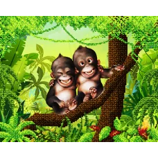 АК3-174 Веселые обезьянки . Схема для вышивки бисером А-Строчка