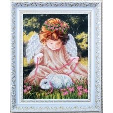 Б-094 Ангел с кроликом. Набор для вышивки бисером Магия канвы