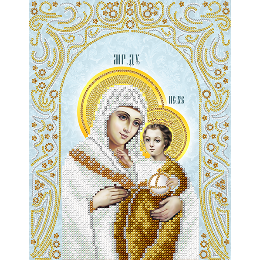 АС4-117 Вифлиемская Икона Божией Матери (серебро). Схема для вышивки бисером А-Строчка