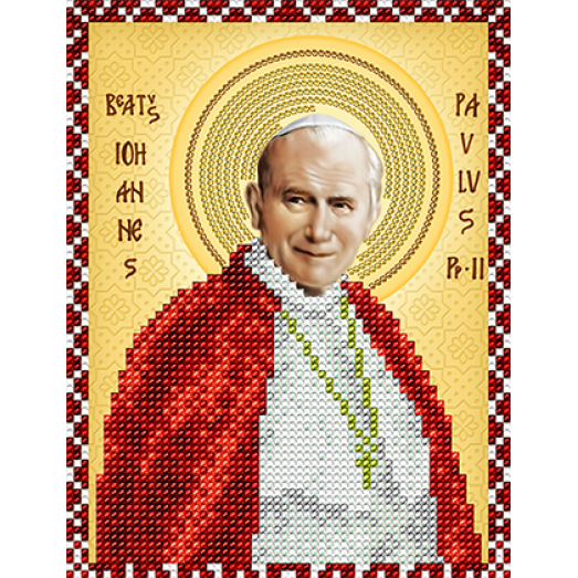 АС5-153 Святой Иоанн Павел ll . Папа Римский. Схема для вышивки бисером А-Строчка