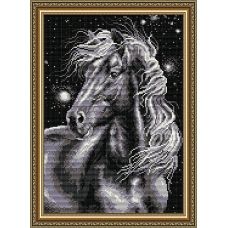 АТ3017 Черный конь. Набор для рисования камнями. Арт Соло