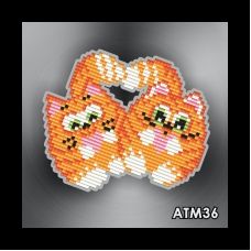 АТМ-036 Коты неразлучники. Набор магнит в алмазной технике ТМ Артсоло