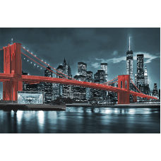 АХ2-035 Бруклинский мост (красный). Схема для вышивки бисером. А-Строчка