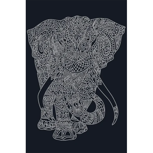 АХ2-043 Слон (на черном). Схема для вышивки бисером. А-Строчка